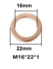 [AMZ/B08KZHTF39-M16] Washer, Copper M16 22 x 1mm 5Pcs