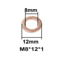 [AMZ/B08KZHTF39-M8] Washer, Copper M8 12 x 1mm 5Pcs