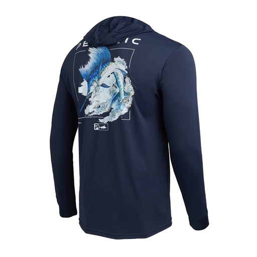 [PGC/1015231003] T-Shirt, Men's Hooded Fishing Goione Sailfish Navy