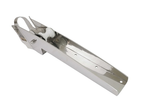 [CIM/0670-0701] Anchor Roller, Pivoting w/2 Delrin Rollers 415 x 80mm 316 Stainless Steel