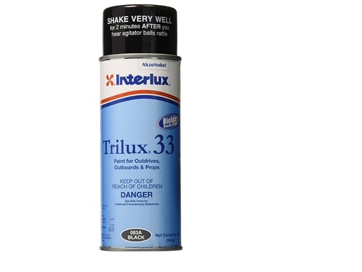 [INT/YBA063A/16] Antifouling, Trilux for Propeller & Drive Black 12oz Aerosol