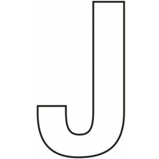 [LTR/3WPS-J] Letter, J Vinyl Adhesive 3" White