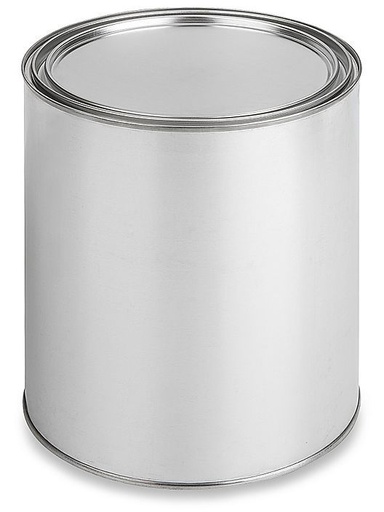 [BM/CANQT] Tin Can with Lid Grey Lined Round Qt