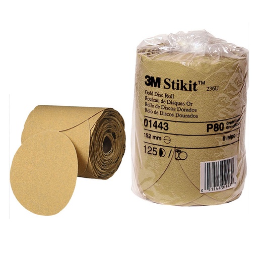 [MMM/01443] Sanding Disc, 6" Stikit G:080 Gold